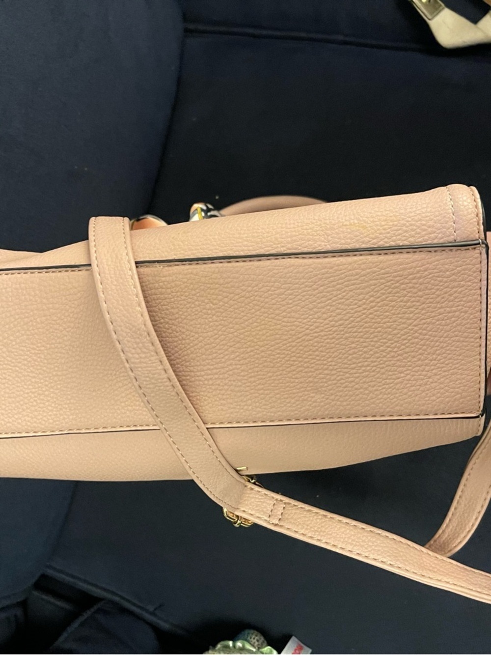 Aldo Peach-Pink Structured Top-Handle Satchel with Scarf Accent - Picture 8 of 8